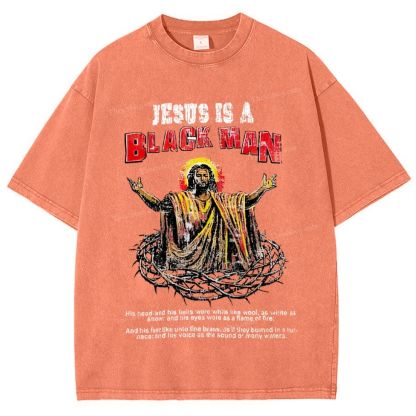 Jesus Is A Black Man Snowflake Vintage Washed T-Shirt