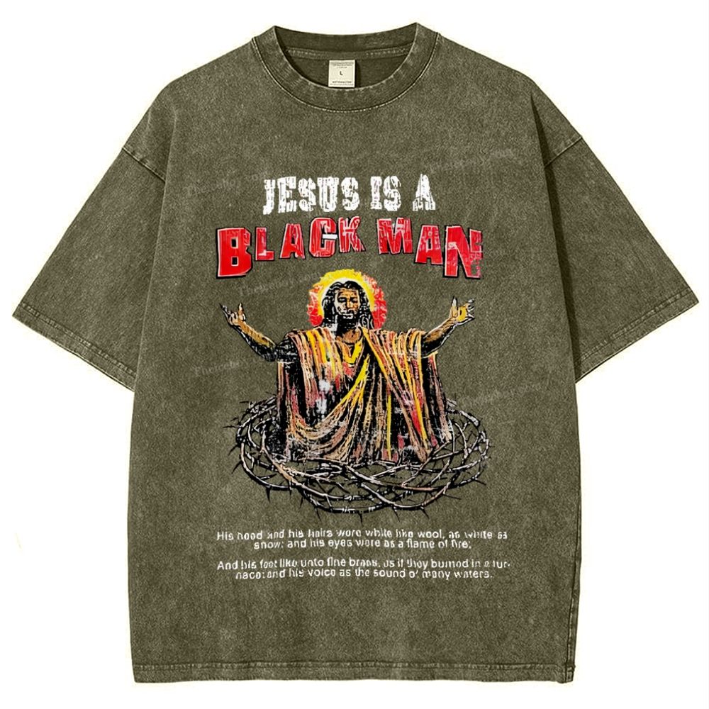 Jesus Is A Black Man Snowflake Vintage Washed T-Shirt