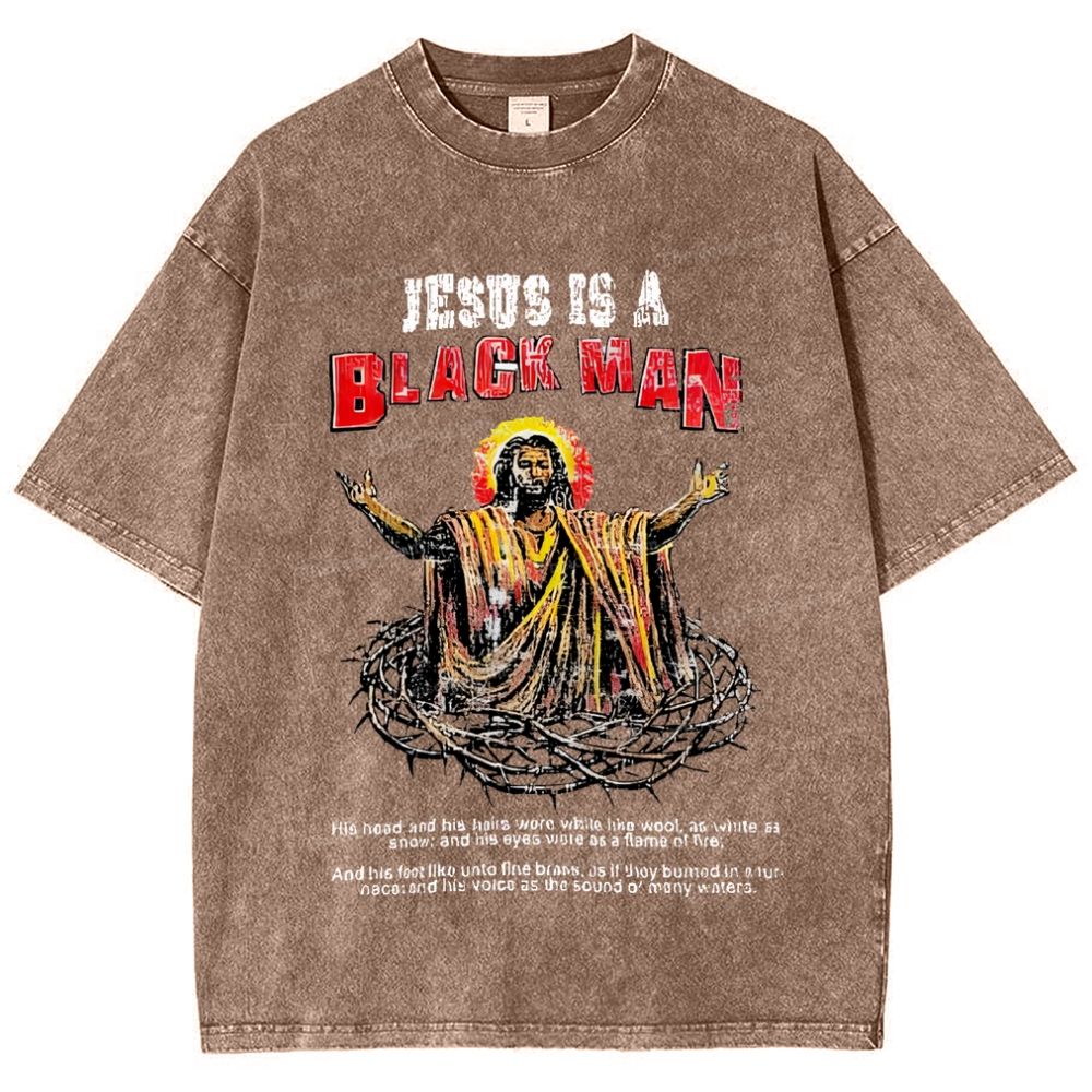 Jesus Is A Black Man Snowflake Vintage Washed T-Shirt