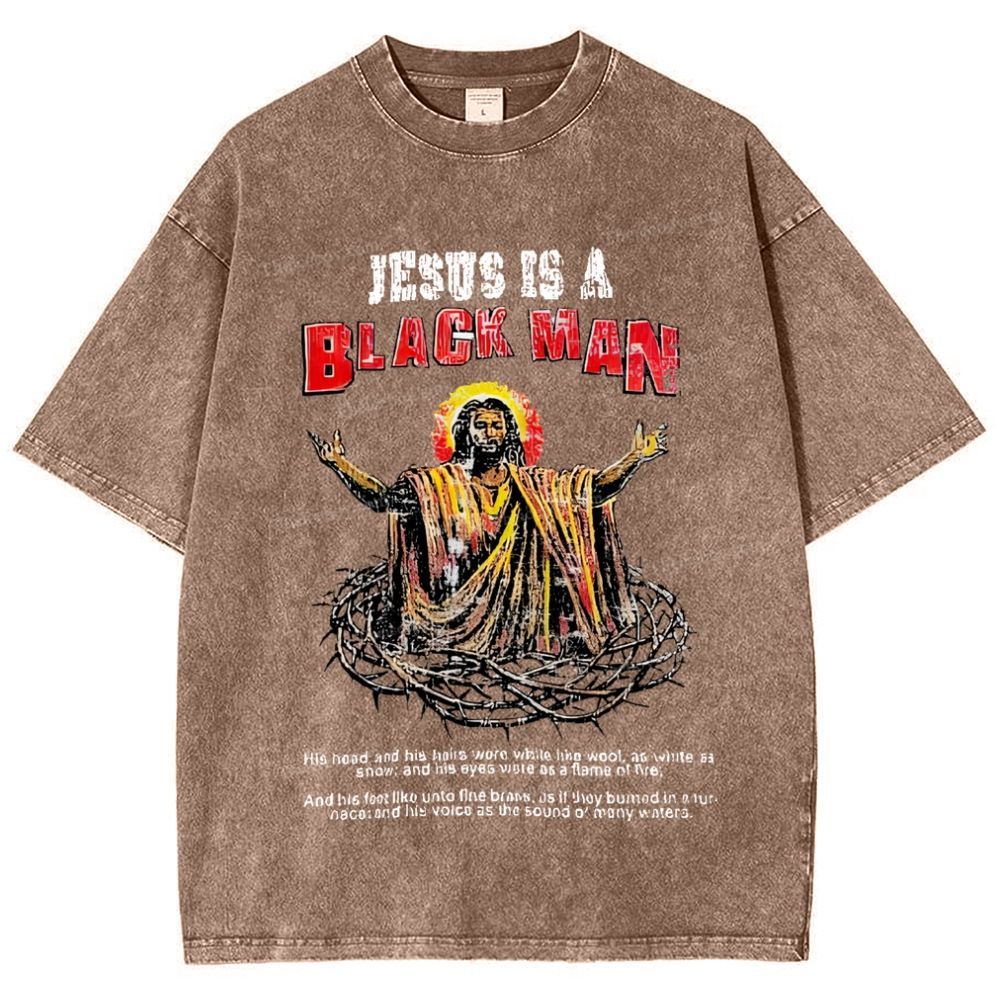Jesus Is A Black Man Snowflake Vintage Washed T-Shirt