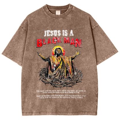 Jesus Is A Black Man Snowflake Vintage Washed T-Shirt