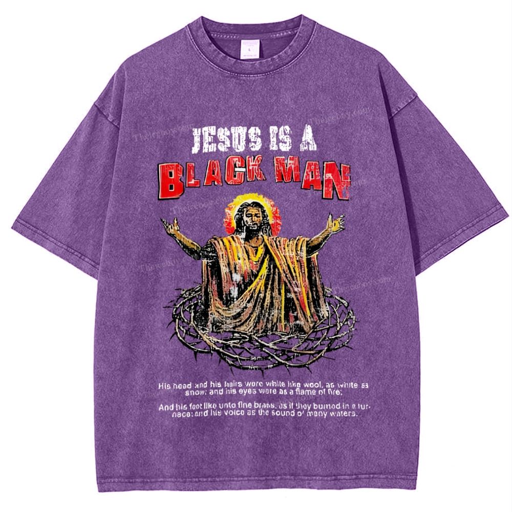 Jesus Is A Black Man Snowflake Vintage Washed T-Shirt