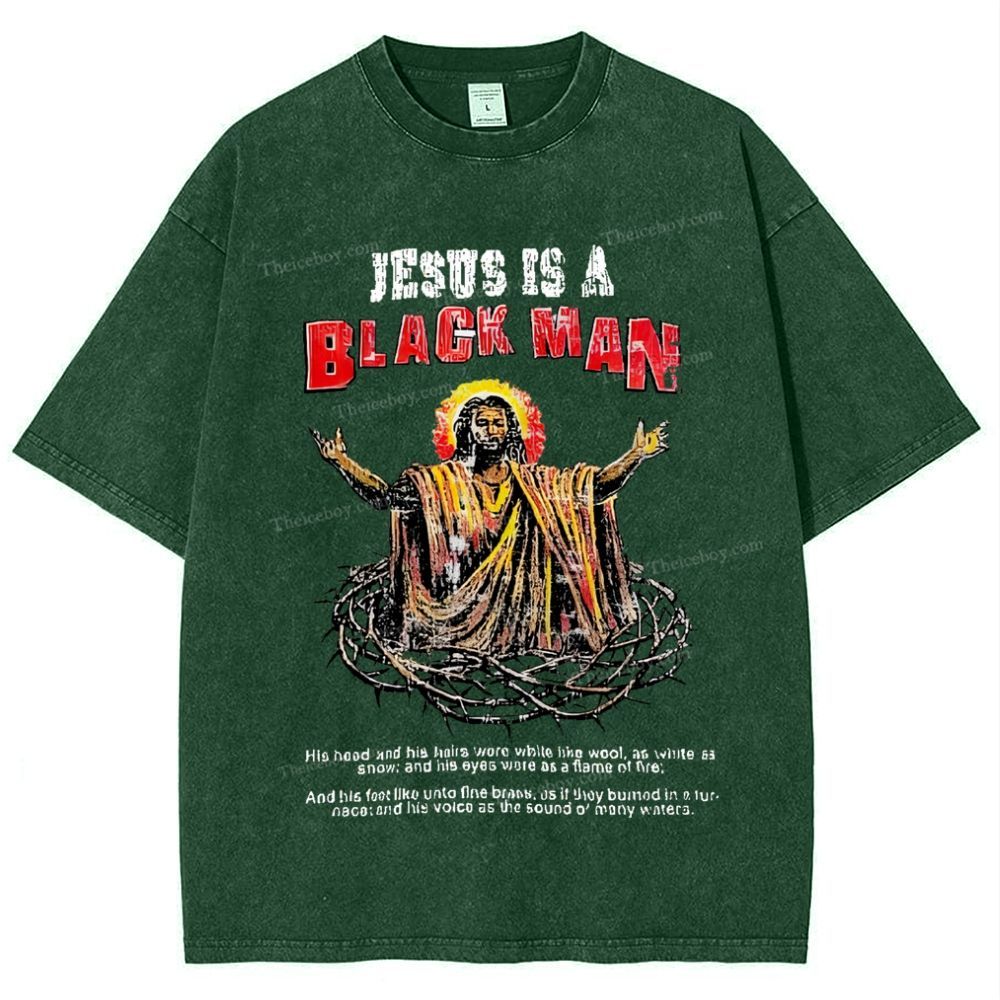 Jesus Is A Black Man Snowflake Vintage Washed T-Shirt