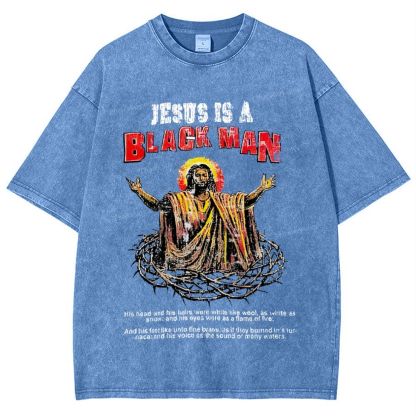 Jesus Is A Black Man Snowflake Vintage Washed T-Shirt