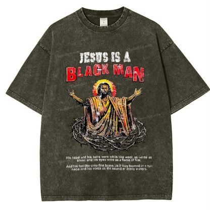 Jesus Is A Black Man Snowflake Vintage Washed T-Shirt