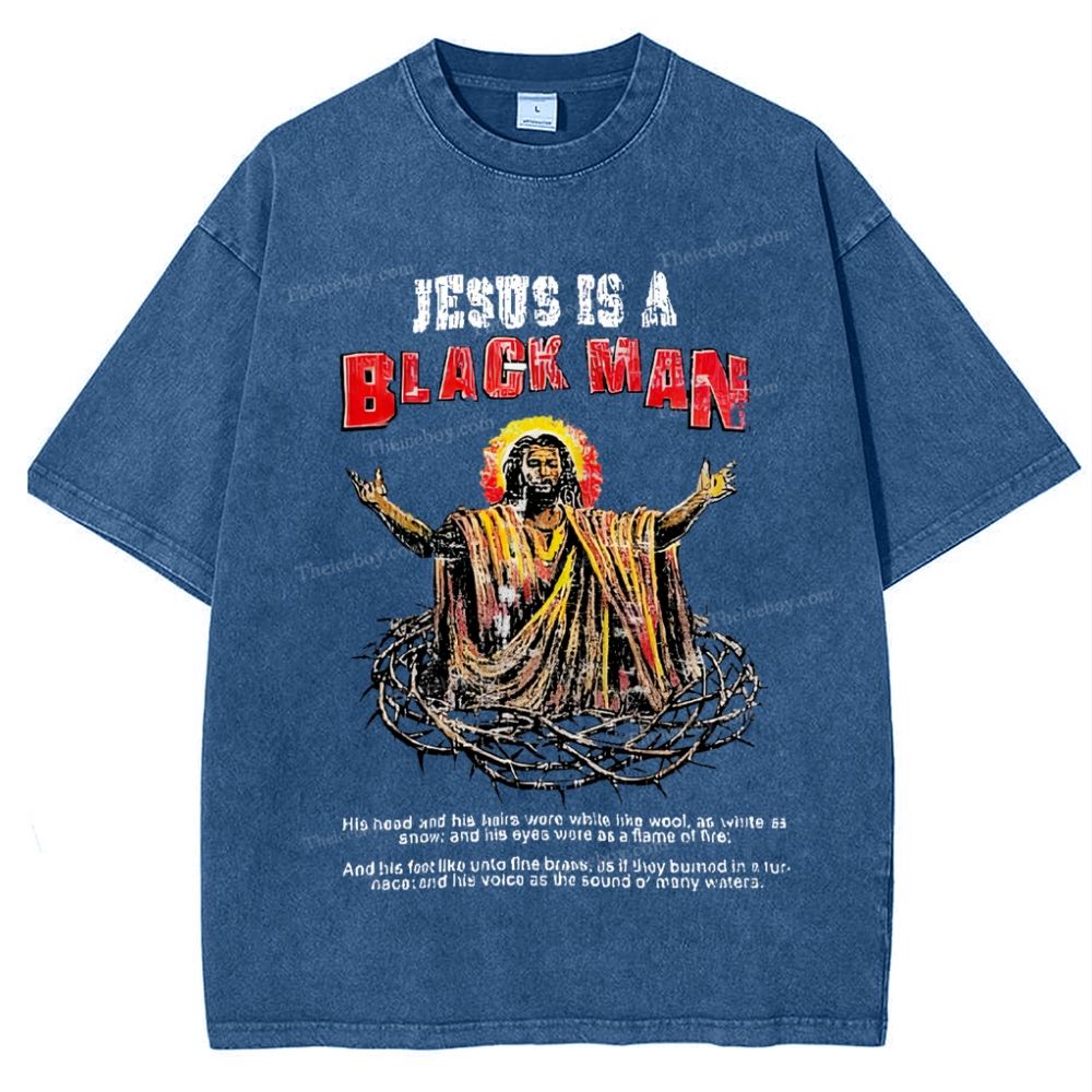 Jesus Is A Black Man Snowflake Vintage Washed T-Shirt