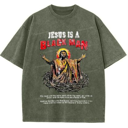 Jesus Is A Black Man Snowflake Vintage Washed T-Shirt