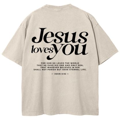 Jesus Love You Snowflake Vintage Washed T-Shirt