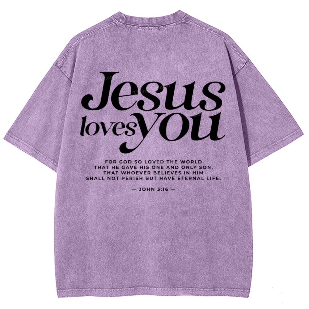 Jesus Love You Snowflake Vintage Washed T-Shirt