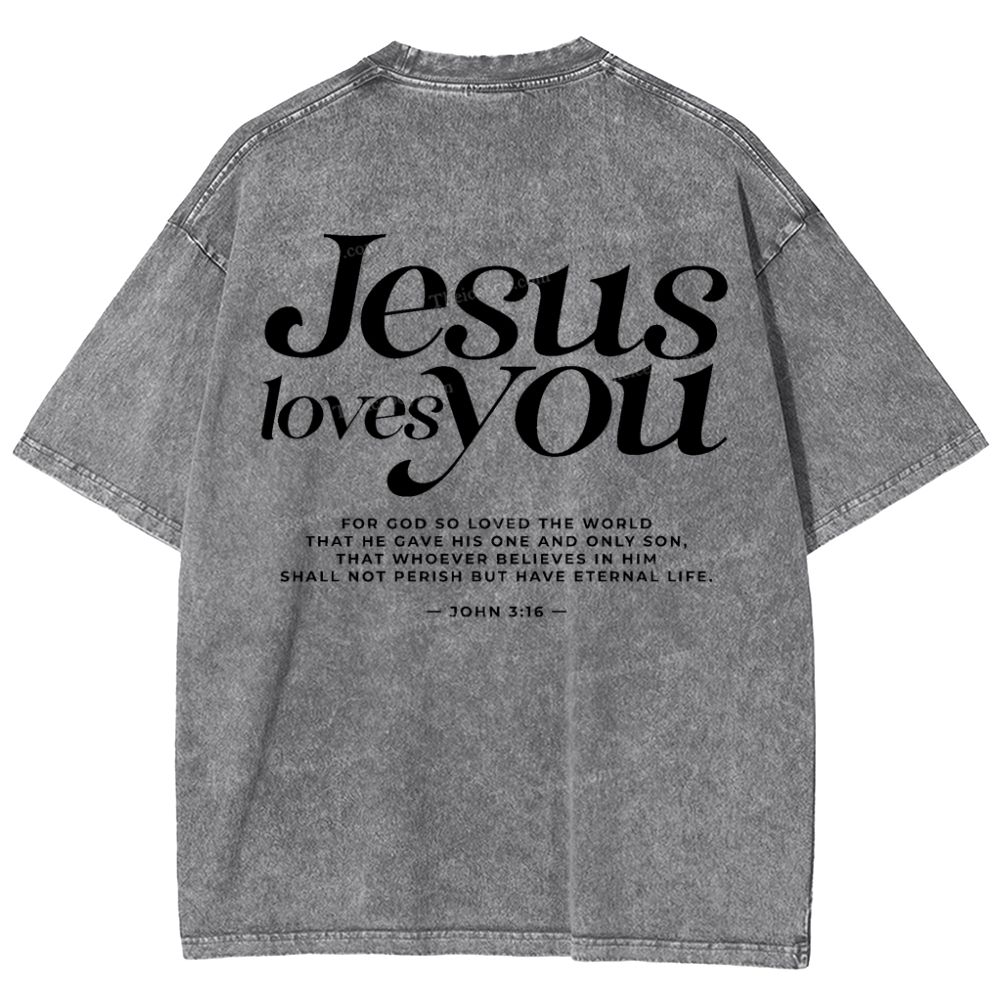 Jesus Love You Snowflake Vintage Washed T-Shirt