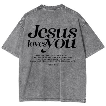 Jesus Love You Snowflake Vintage Washed T-Shirt