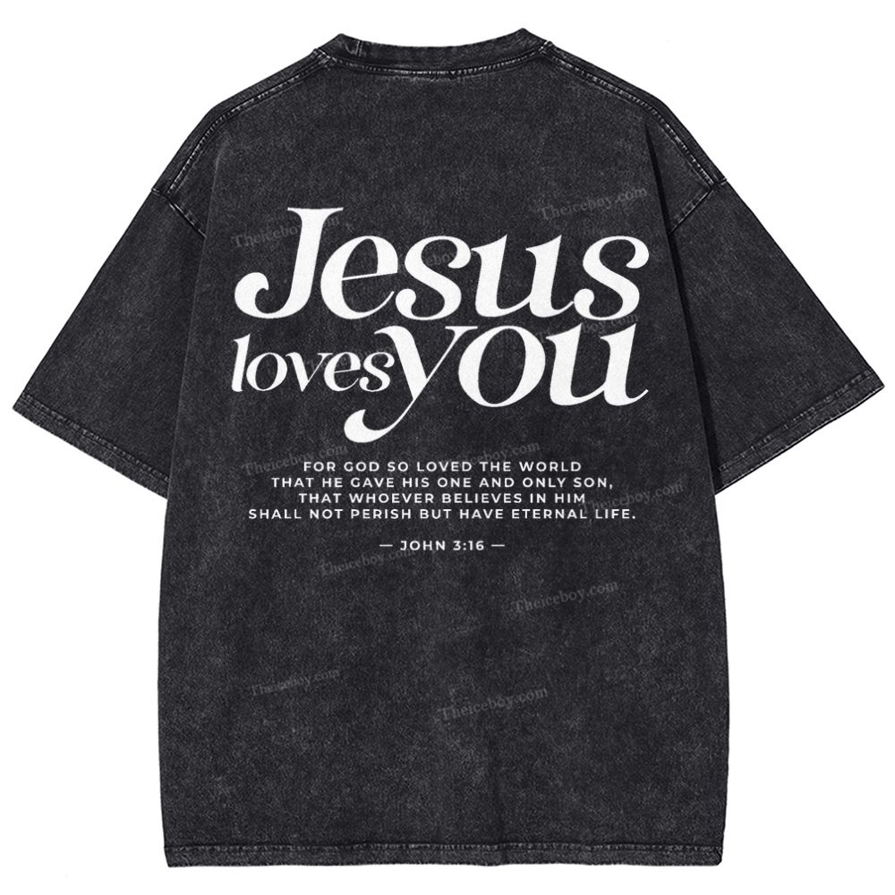 Jesus Love You Snowflake Vintage Washed T-Shirt