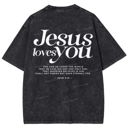 Jesus Love You Snowflake Vintage Washed T-Shirt
