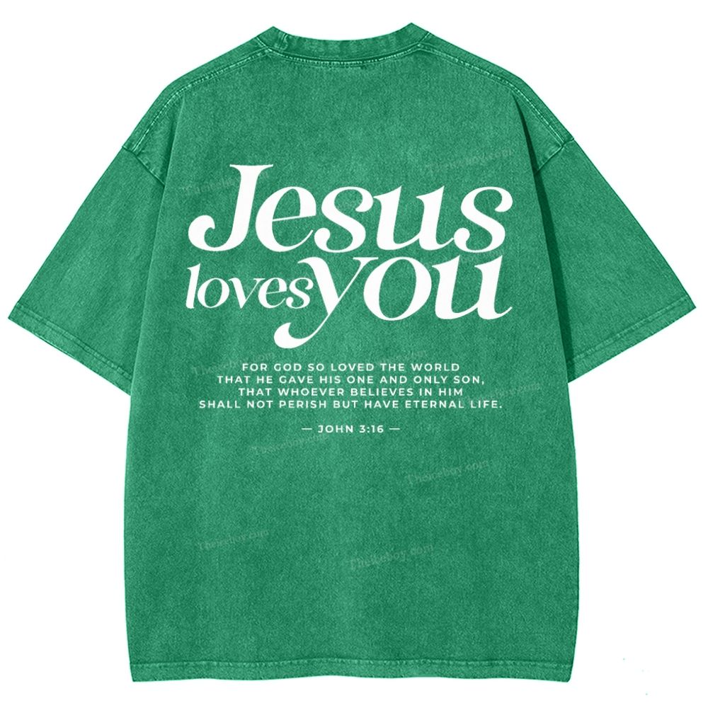 Jesus Love You Snowflake Vintage Washed T-Shirt