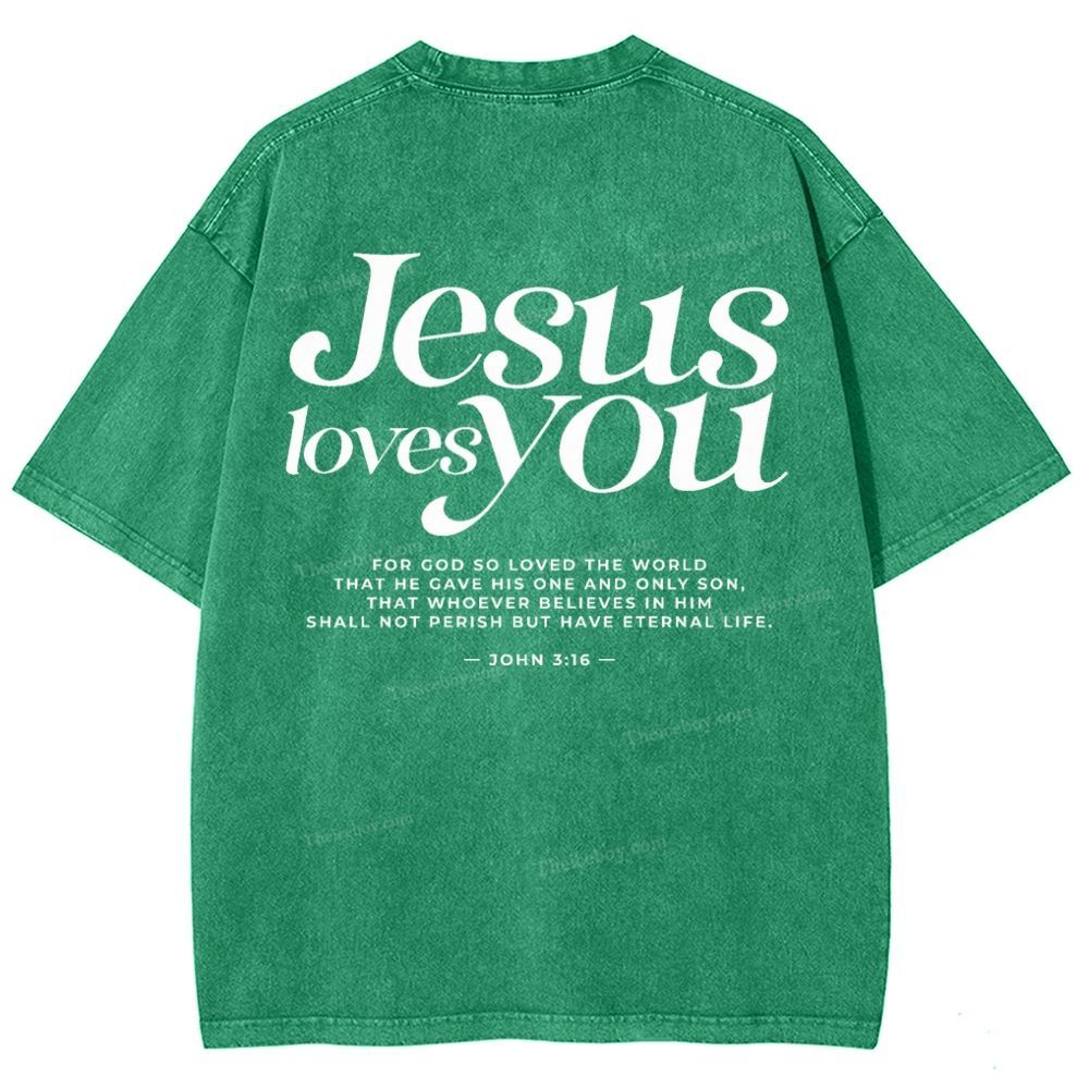 Jesus Love You Snowflake Vintage Washed T-Shirt