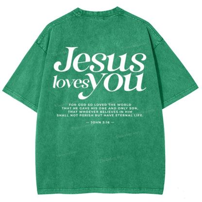 Jesus Love You Snowflake Vintage Washed T-Shirt