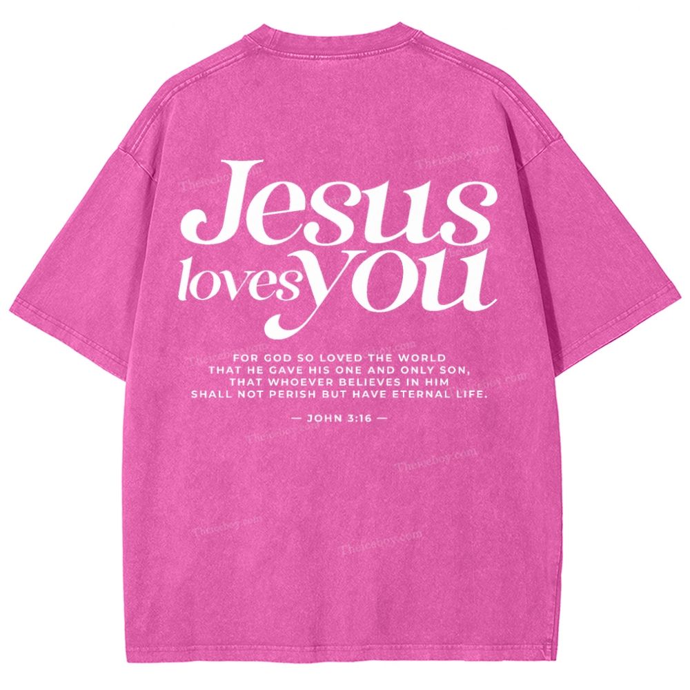 Jesus Love You Snowflake Vintage Washed T-Shirt