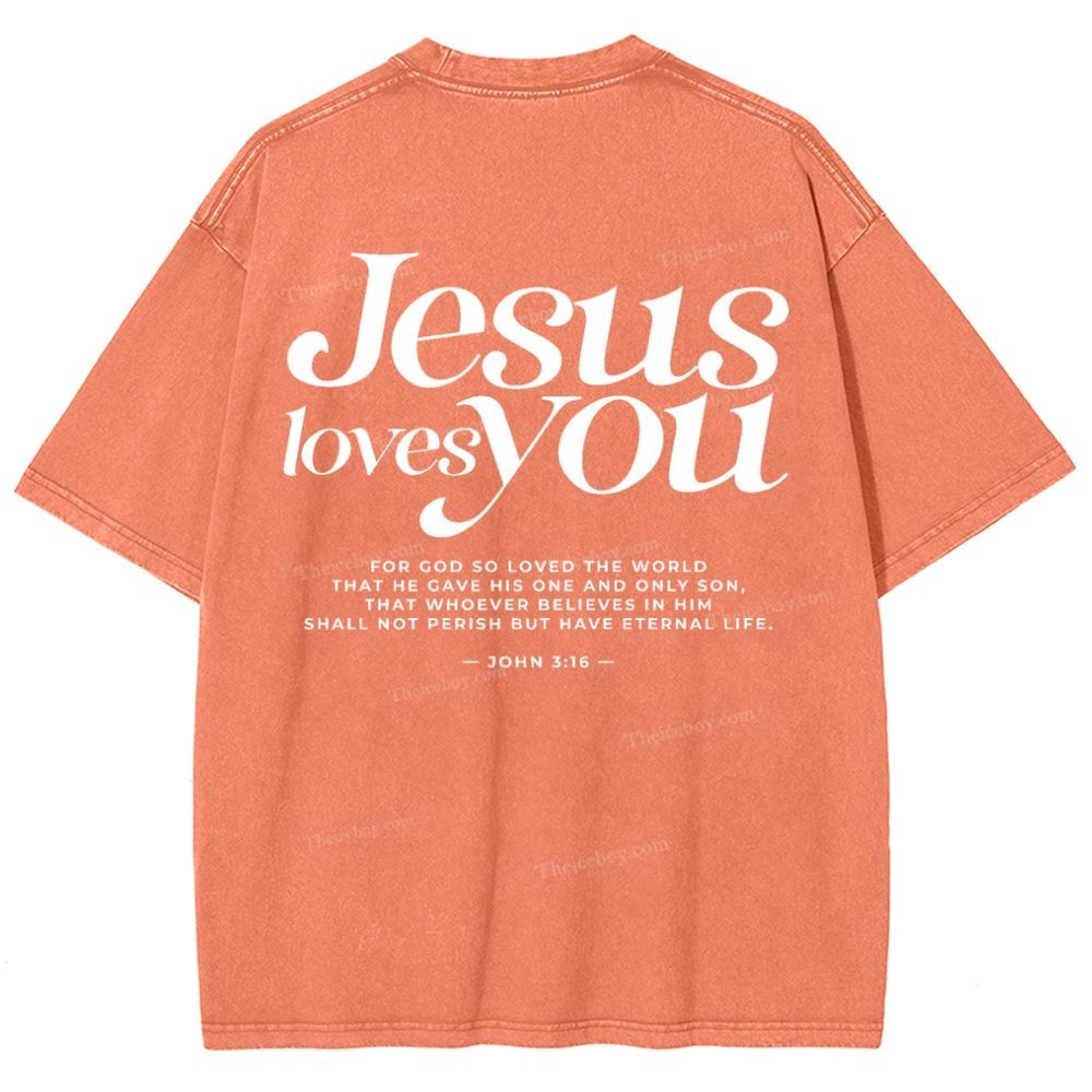 Jesus Love You Snowflake Vintage Washed T-Shirt