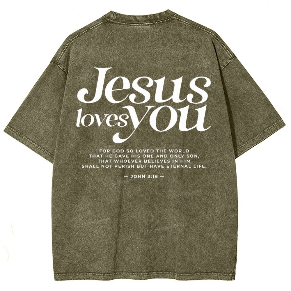 Jesus Love You Snowflake Vintage Washed T-Shirt