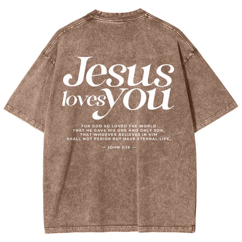 Jesus Love You Snowflake Vintage Washed T-Shirt