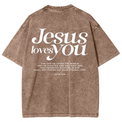 Jesus Love You Snowflake Vintage Washed T-Shirt