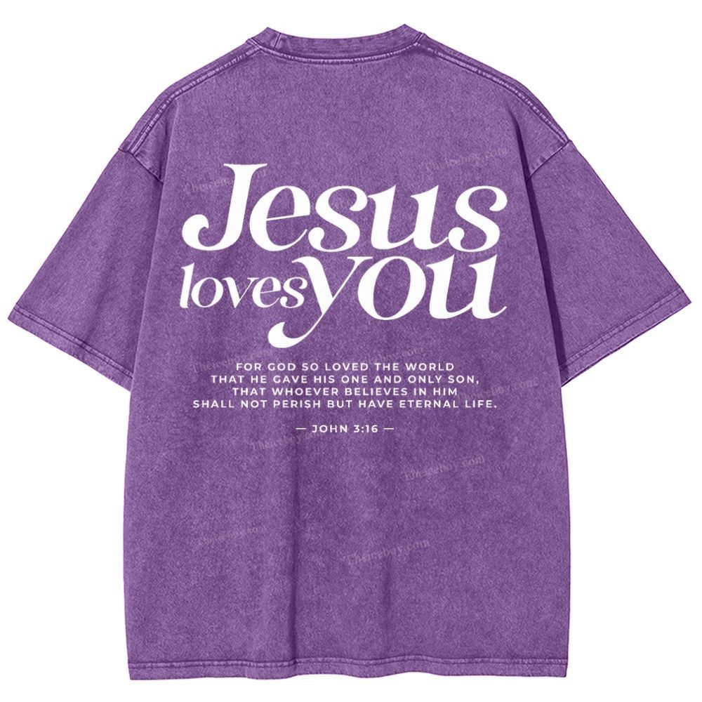 Jesus Love You Snowflake Vintage Washed T-Shirt