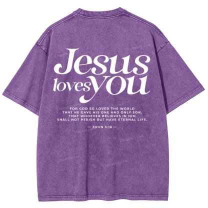 Jesus Love You Snowflake Vintage Washed T-Shirt