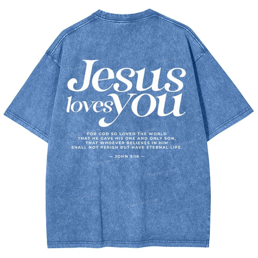 Jesus Love You Snowflake Vintage Washed T-Shirt