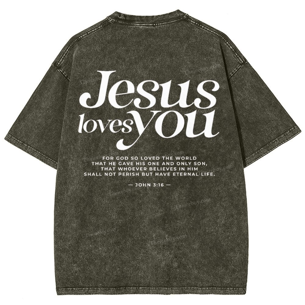 Jesus Love You Snowflake Vintage Washed T-Shirt