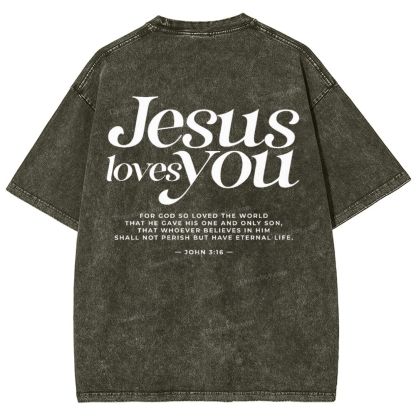 Jesus Love You Snowflake Vintage Washed T-Shirt