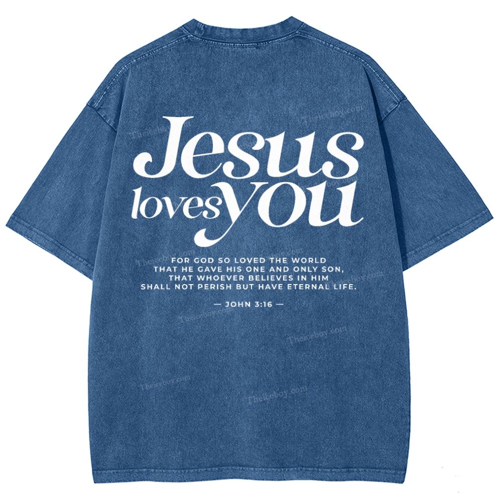 Jesus Love You Snowflake Vintage Washed T-Shirt