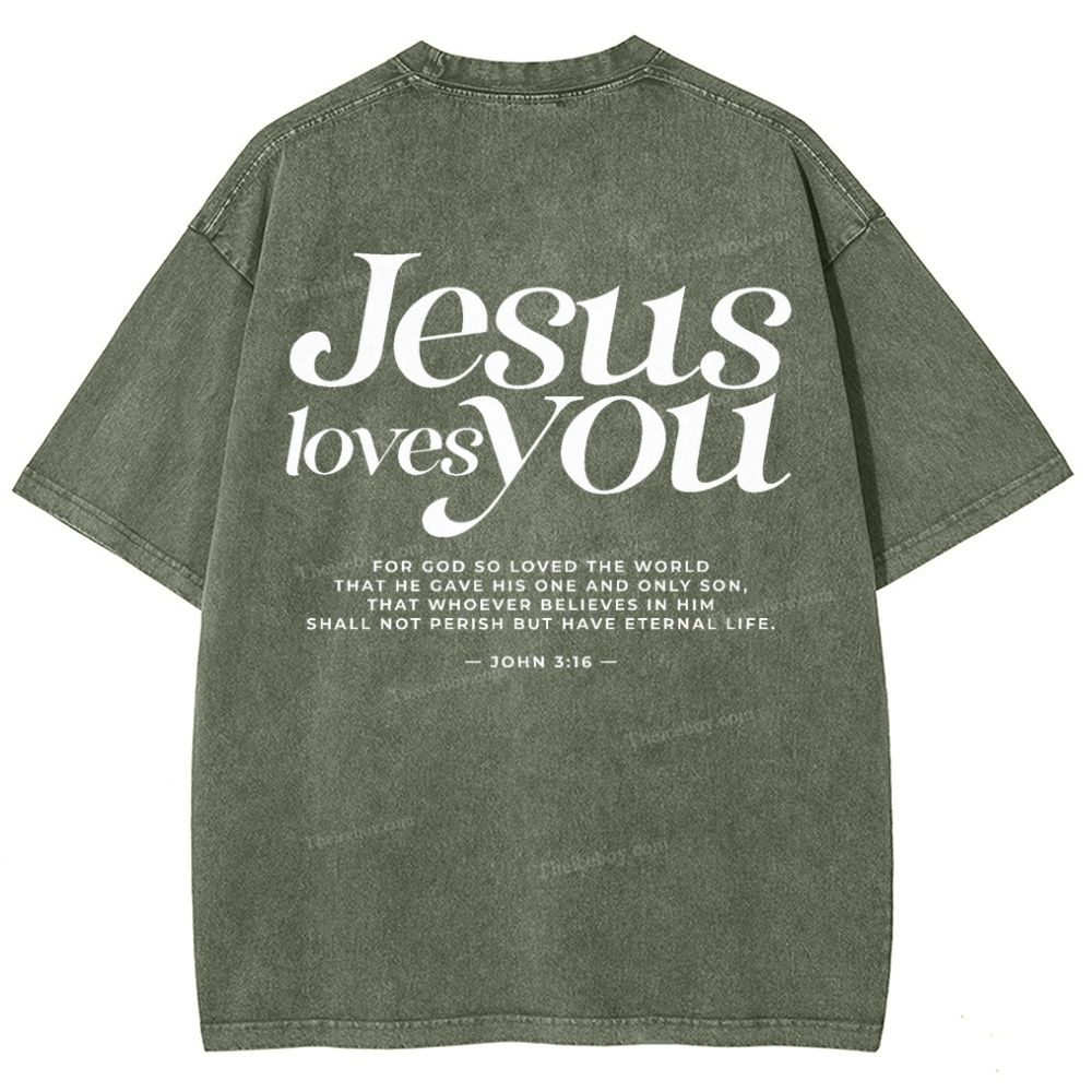 Jesus Love You Snowflake Vintage Washed T-Shirt