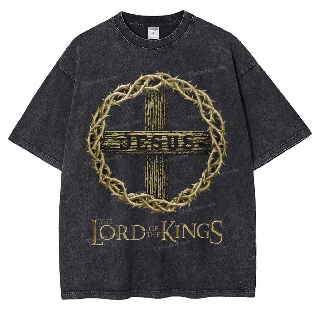Jesus The Of The Kings Snowflake Vintage Cotton T-Shirt