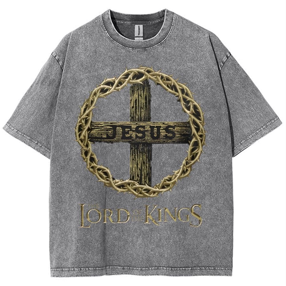 Jesus The Of The Kings Snowflake Vintage Cotton T-Shirt