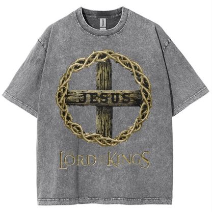 Jesus The Of The Kings Snowflake Vintage Cotton T-Shirt