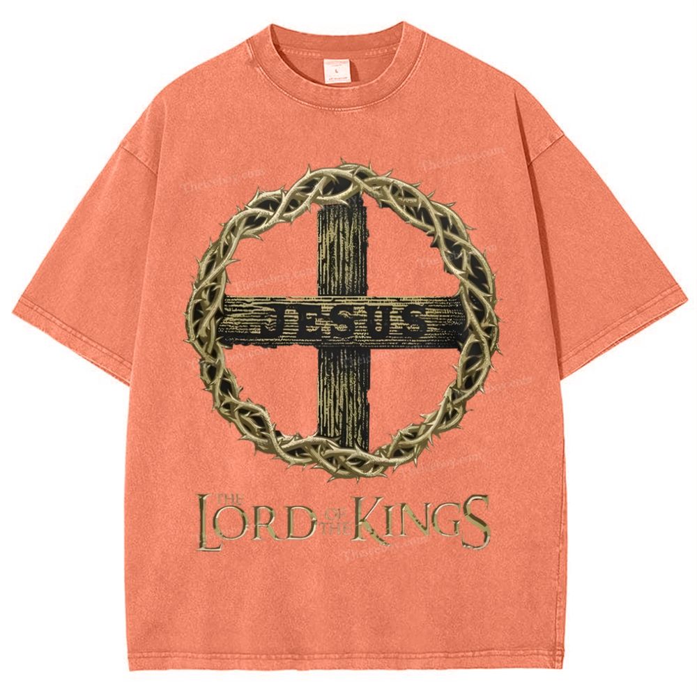 Jesus The Of The Kings Snowflake Vintage Cotton T-Shirt