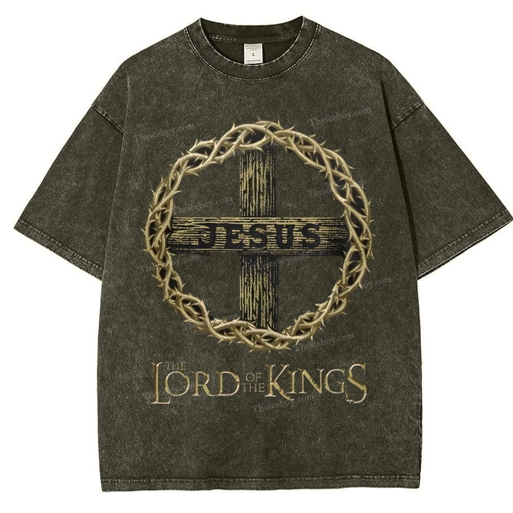 Jesus The Of The Kings Snowflake Vintage Cotton T-Shirt