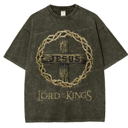 Jesus The Of The Kings Snowflake Vintage Cotton T-Shirt