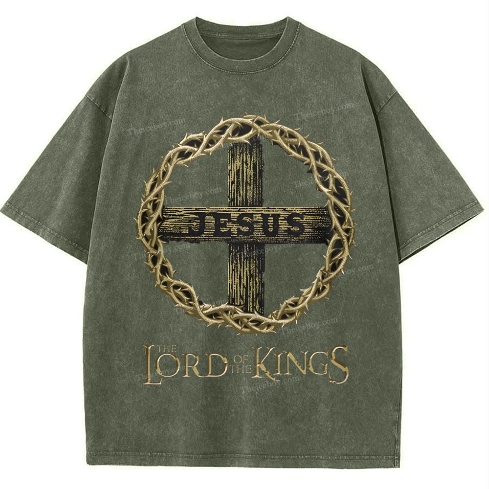 Jesus The Of The Kings Snowflake Vintage Cotton T-Shirt