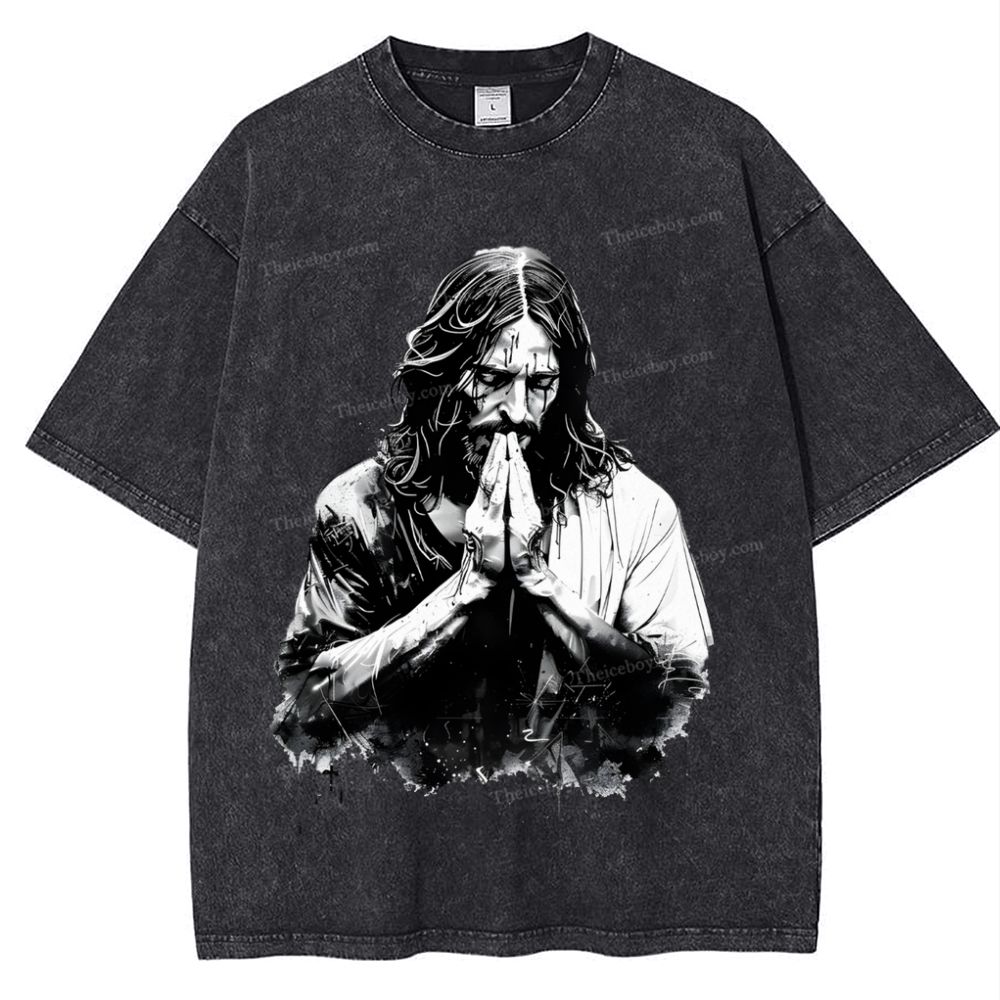 The Road to Rebirth - Jesus Leads the Way Snowflake Vintage Washed T-Shirt