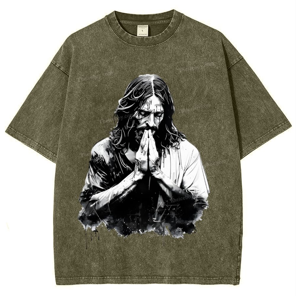 The Road to Rebirth - Jesus Leads the Way Snowflake Vintage Washed T-Shirt