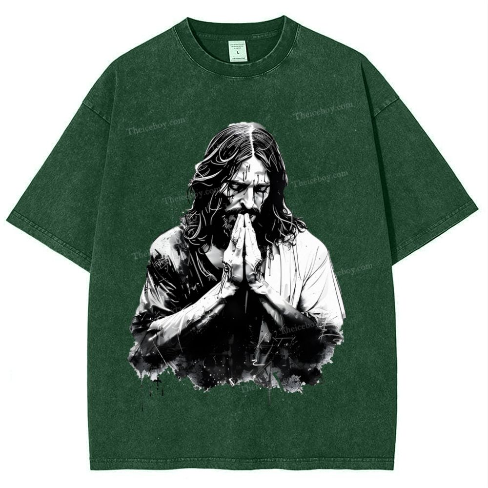 The Road to Rebirth - Jesus Leads the Way Snowflake Vintage Washed T-Shirt