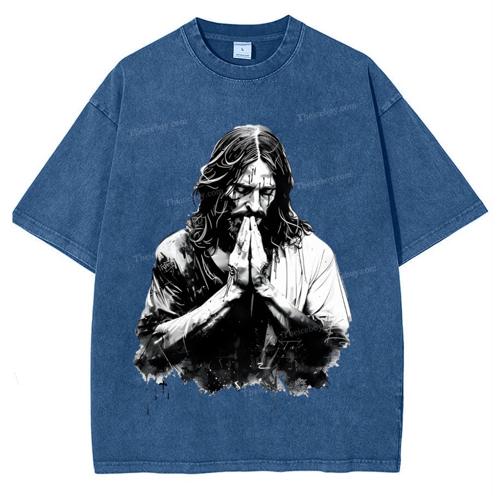 The Road to Rebirth - Jesus Leads the Way Snowflake Vintage Washed T-Shirt