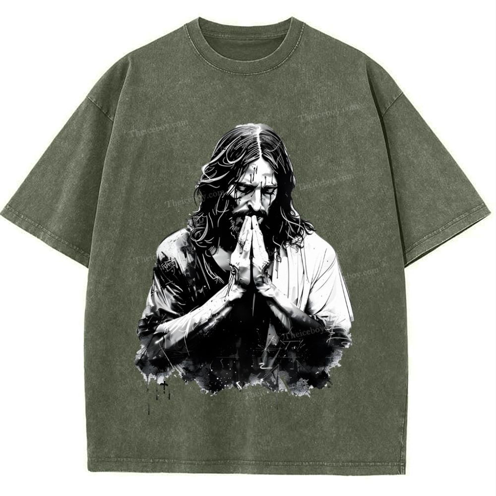 The Road to Rebirth - Jesus Leads the Way Snowflake Vintage Washed T-Shirt