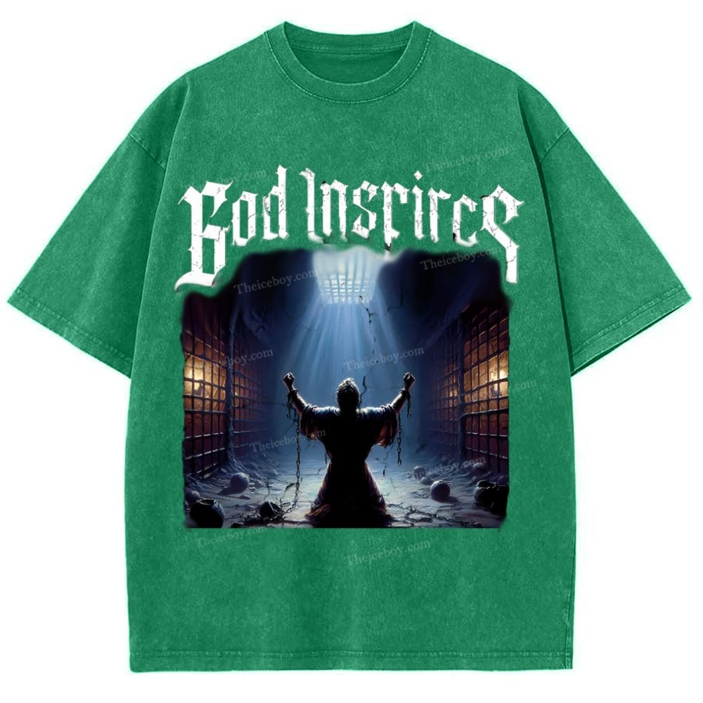 God Inspires Snowflake Vintage Washed T-Shirt