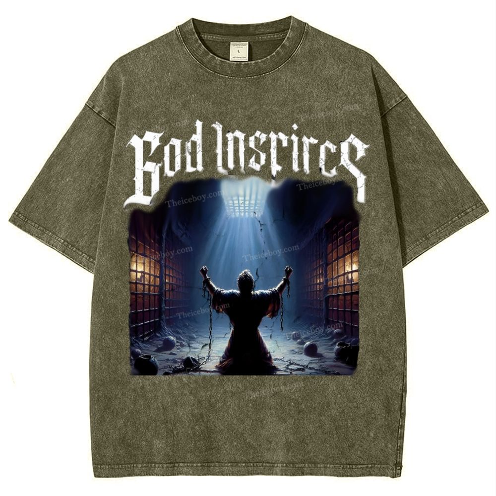 God Inspires Snowflake Vintage Washed T-Shirt