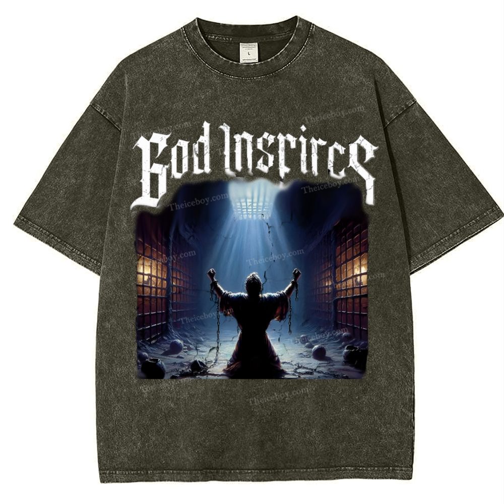 God Inspires Snowflake Vintage Washed T-Shirt