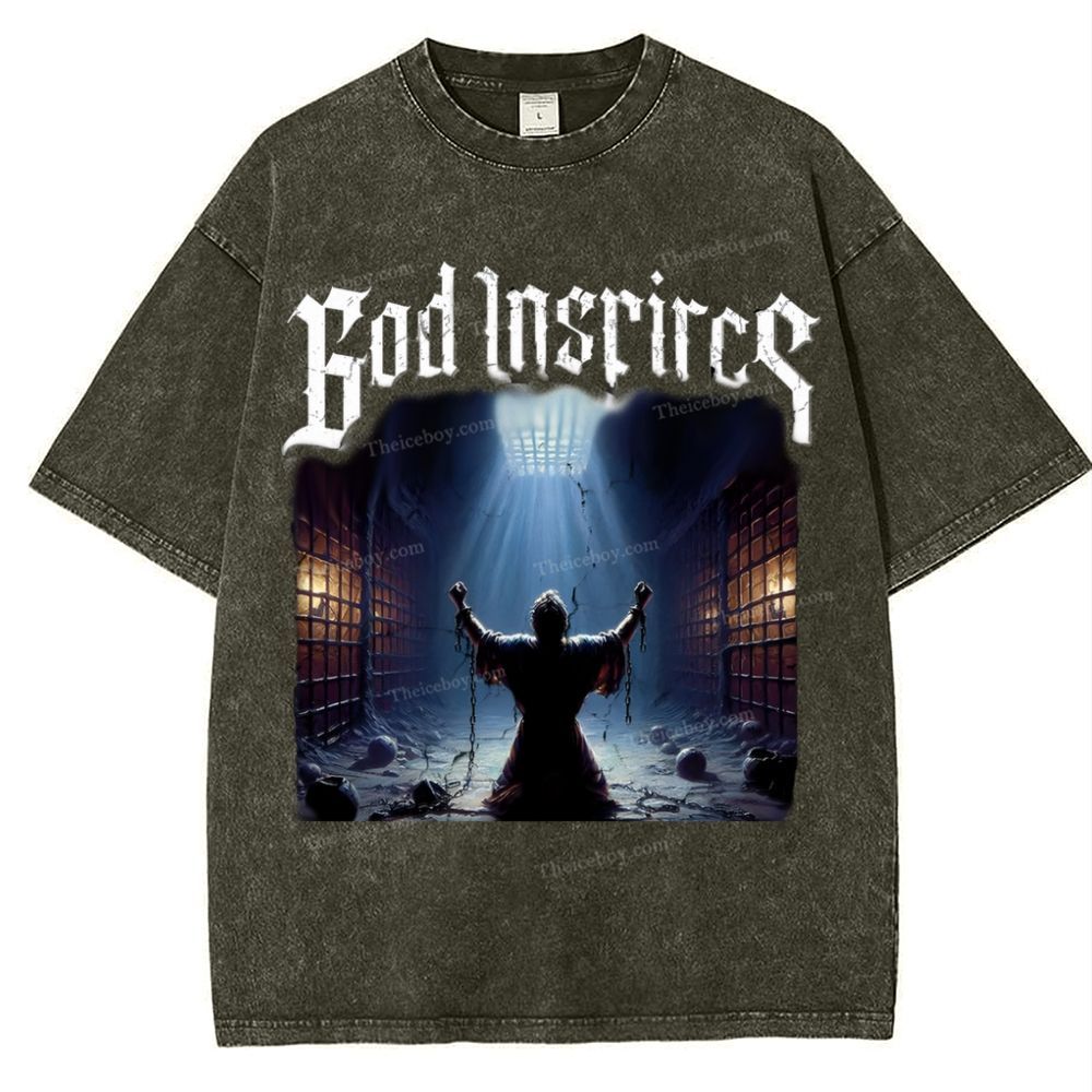 God Inspires Snowflake Vintage Washed T-Shirt
