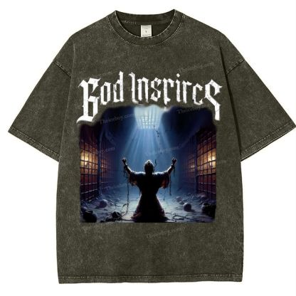 God Inspires Snowflake Vintage Washed T-Shirt