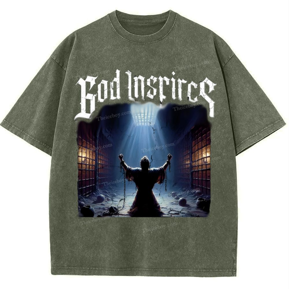 God Inspires Snowflake Vintage Washed T-Shirt